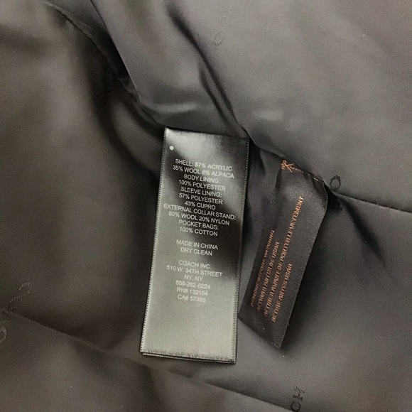 Coach plaid long alpaca wool blend coat - Picture 8 of 9